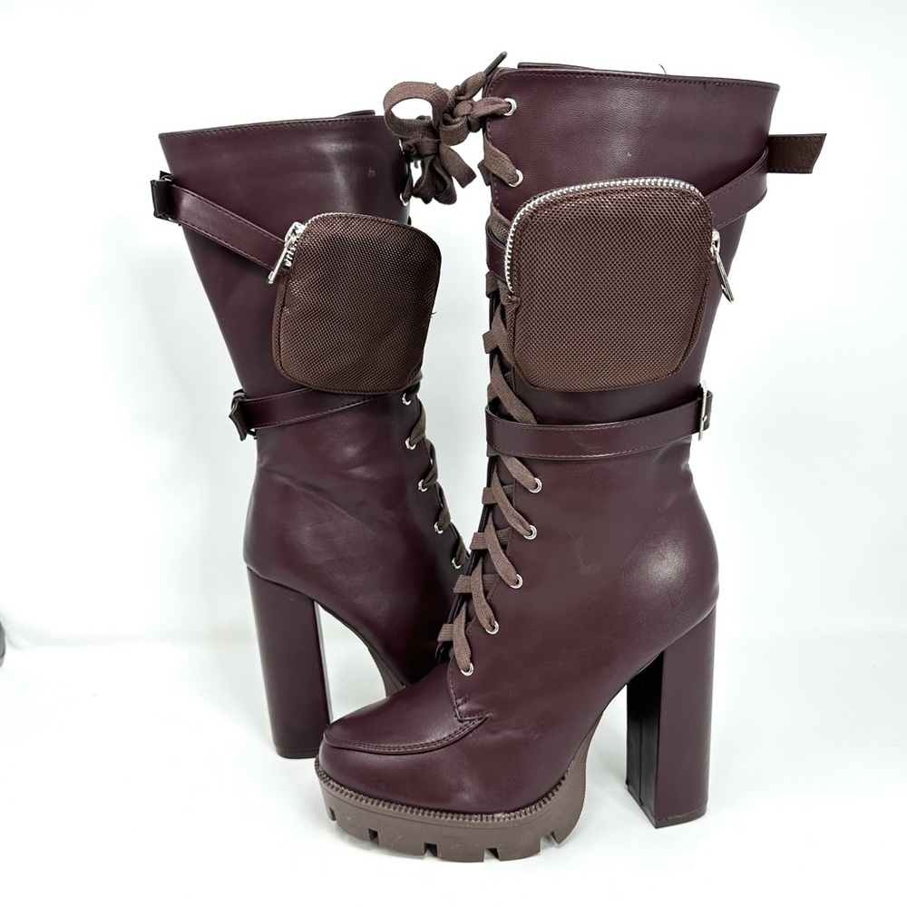 Fashion Nova I Don't Care Chocolate Heeled Booties - Picture 5 of 15